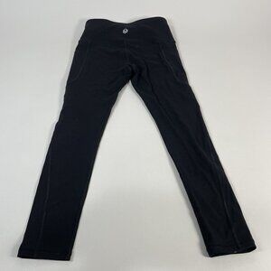 IUGA Black High-Waisted Leggings with Pockets,‎ Kids Size Small, 80% Nylon